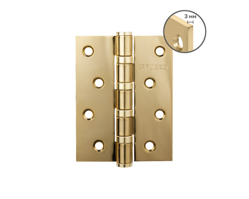 Петля Fuaro (Фуаро) универсальная HEAVY IN4400U GOLD-24 (золото 24K) 100х75х3 мм