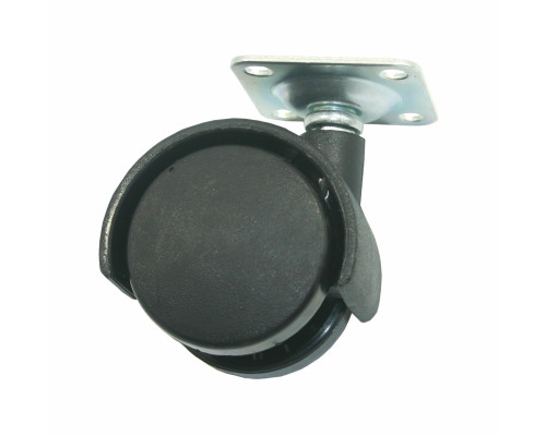 Опора колесная с площадкой, d=40, h=59, пластмасса черная