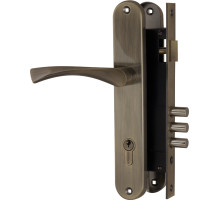 Замок цилиндровый Fuaro (Фуаро) с в комплекте с ручкой LOCKSET.9011 (SET F9011) AB бронза 