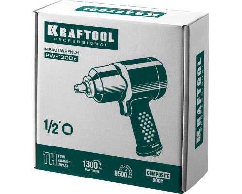 KRAFTOOL PW-1300c, 1/2″, 1300 Н·м, ударный пневматический гайковерт (64205)