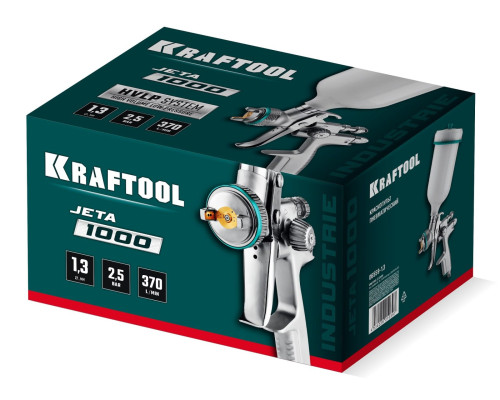 KRAFTOOL JETA 1000, HVLP, 1.3 мм, пневматический краскопульт с верхним бачком (06559-1.3)