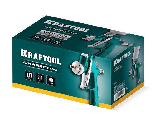 KRAFTOOL AIRKRAFT MINI, HVLP, 1 мм, пневматический краскопульт с верхним бачком (06565-1.0)
