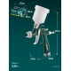 KRAFTOOL AIRKRAFT MINI, HVLP, 1 мм, пневматический краскопульт с верхним бачком (06565-1.0)