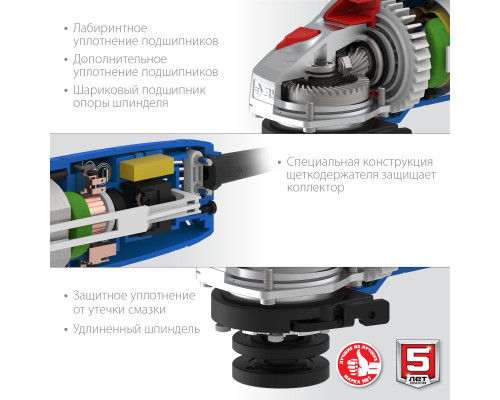 ЗУБР Компакт, 750 Вт, d125 мм, УШМ, Профессионал (УШМ-П125-750)