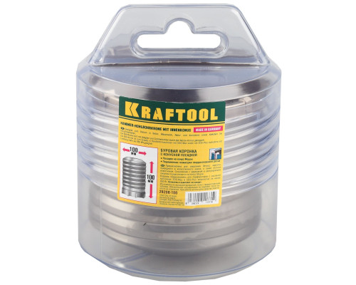 KRAFTOOL 100 x 110 мм, 10T, конусная посадка, коронка по бетону (29200-100)