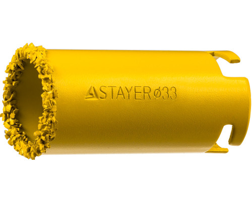 STAYER 33 мм, L 55 мм, карбид вольфрама, кольцевая коронка, Professional (33345-33)