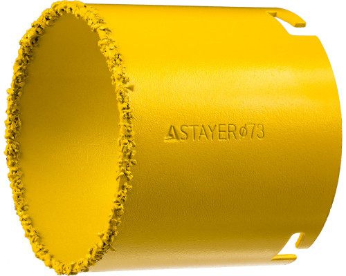 STAYER 73 мм, L 55 мм, карбид вольфрама, кольцевая коронка, Professional (33345-73)