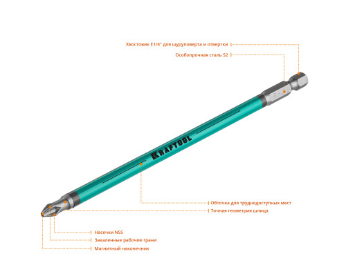KRAFTOOL Optimum, PH2, 150 мм, 5 шт, биты (26122-2-150-5)