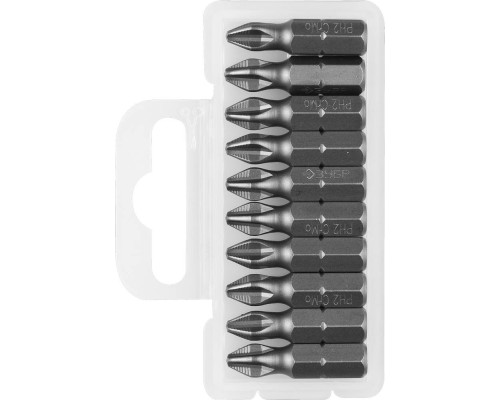 ЗУБР 10 шт, PH2, 25 мм, кованые биты (26001-2-25-10)