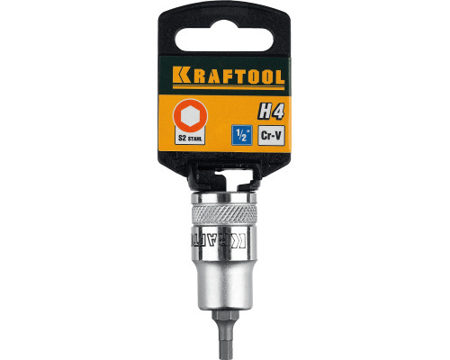 KRAFTOOL HEX, 1/2″, Н4, торцовая бита-головка (27908-04)