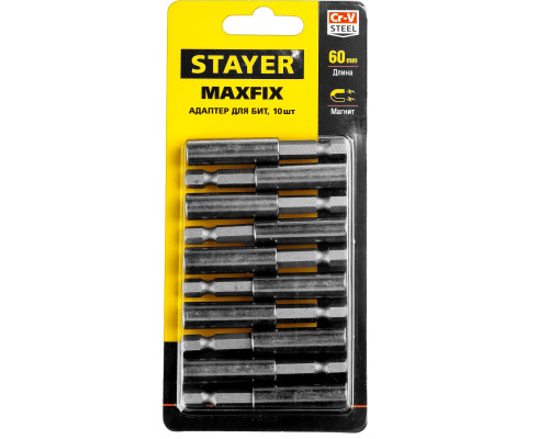 STAYER 60 мм, 10 шт, магнитный адаптер для бит (2670-60-10)