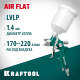 KRAFTOOL AirFlat, LVLP, 1.4 мм, пневматический краскопульт с верхним бачком (06524-1.4)