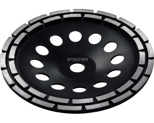 STAYER Double, d 230 мм, двухрядная алмазная шлифовальная чашка (33381-230)