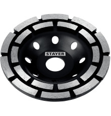 STAYER Double, d 125 мм, двухрядная алмазная шлифовальная чашка (33381-125)