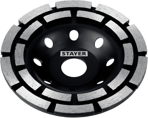 STAYER Double, d 125 мм, двухрядная алмазная шлифовальная чашка (33381-125)