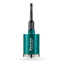 KRAFTOOL DIAMOND d 72 мм (сухое сверление с микроударом, глубина сверления 75 мм, лазерная сварка), Алмазная Коронка для подрозетников (29820-72)