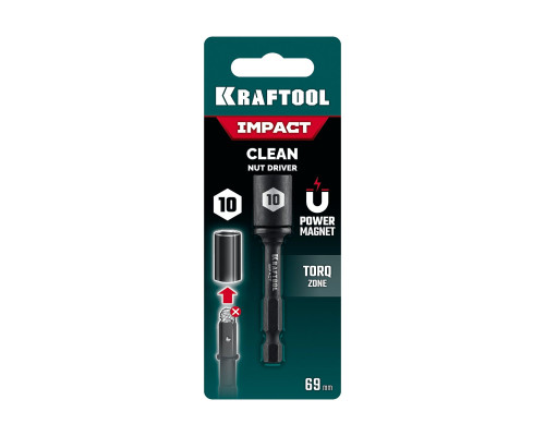 KRAFTOOL CLEAN “Nut driver”, 10 мм, бита с торцовой головкой (26371-10)