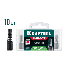 KRAFTOOL Impact TX 25, 25 мм, 10 шт, ударные биты (26195-25-25-S10)