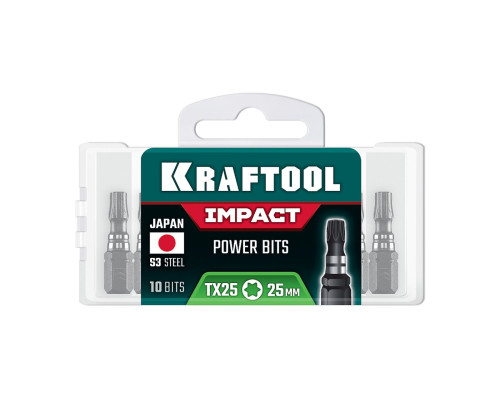 KRAFTOOL Impact TX 25, 25 мм, 10 шт, ударные биты (26195-25-25-S10)