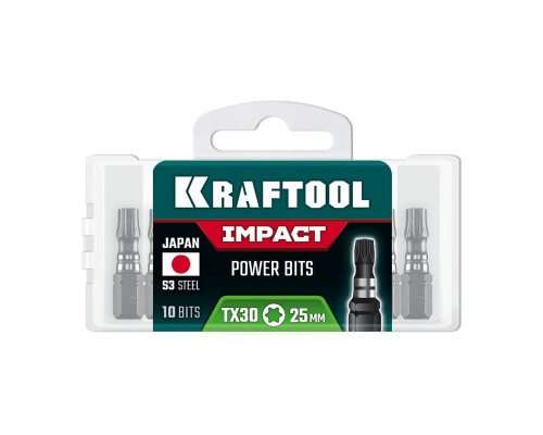 KRAFTOOL Impact TX 30, 25 мм, 10 шт, ударные биты (26195-30-25-S10)