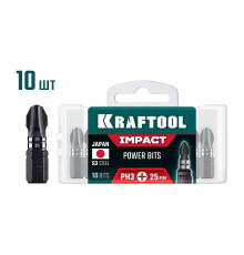 KRAFTOOL Impact PH 3, 25 мм, 10 шт, ударные биты (26191-3-25-S10)