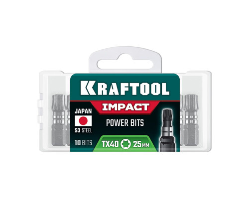 KRAFTOOL Impact TX 40, 25 мм, 10 шт, ударные биты (26195-40-25-S10)
