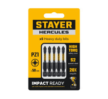 STAYER HERCULES, PZ1, 50 мм, 5 шт, торсионные биты (26233-1-50-5)