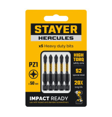 STAYER HERCULES, PZ1, 50 мм, 5 шт, торсионные биты (26233-1-50-5)