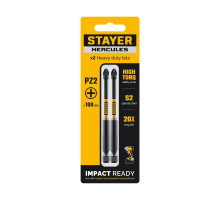 STAYER HERCULES, PZ2, 100 мм, 2 шт, торсионные биты (26233-2-100-2)