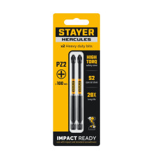 STAYER HERCULES, PZ2, 100 мм, 2 шт, торсионные биты (26233-2-100-2)