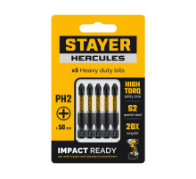 STAYER HERCULES, PH2, 50 мм, 5 шт, торсионные биты (26231-2-50-5)