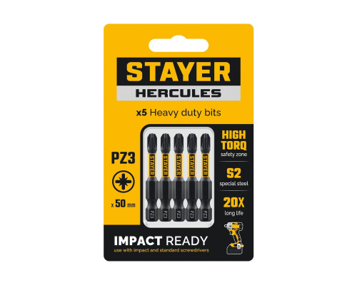 STAYER HERCULES, PZ3, 50 мм, 5 шт, торсионные биты (26233-3-50-5)