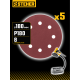 STEHER DWH-180-S 180 мм, Р180, шлифовальный круг на липучке, 8 отв., 5 шт. (35682-180)