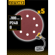 STEHER DWH-180-S 180 мм, Р240, шлифовальный круг на липучке, 8 отв., 5 шт. (35682-240)