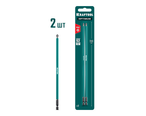 KRAFTOOL OPTIMUM PH 2, 200 мм, 2 шт, биты (26122-2-200-2)