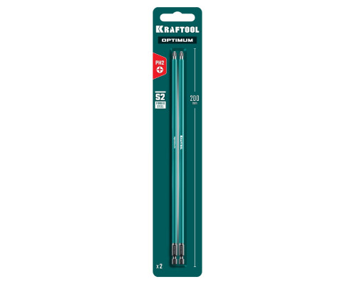 KRAFTOOL OPTIMUM PH 2, 200 мм, 2 шт, биты (26122-2-200-2)