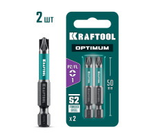 KRAFTOOL OPTIMUM PZ/FL 1, 50 мм, 2 шт, биты (261241-1-50-2)