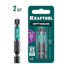 KRAFTOOL OPTIMUM PZ/FL 1, 50 мм, 2 шт, биты (261241-1-50-2)