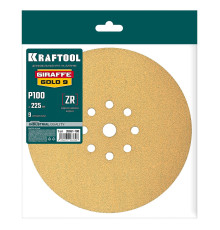 KRAFTOOL Giraffe GOLD-9 225 мм, Р100, шлифовальный круг на липучке, 9 отв. (35651-100)