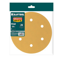 KRAFTOOL Giraffe GOLD-6 225 мм, Р240, шлифовальный круг на липучке, 6 отв. (35652-240)
