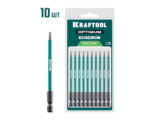 KRAFTOOL OPTIMUM TX 10, 100 мм, 10 шт, биты (26126-10-100-S10)