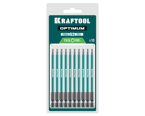 KRAFTOOL OPTIMUM TX 15, 100 мм, 10 шт, биты (26126-15-100-S10)