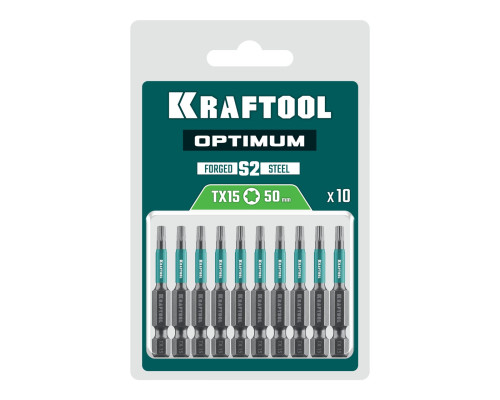 KRAFTOOL OPTIMUM TX 15, 50 мм, 10 шт, биты (26126-15-50-10)