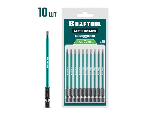 KRAFTOOL OPTIMUM TX 20, 100 мм, 10 шт, биты (26126-20-100-S10)