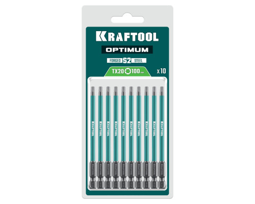 KRAFTOOL OPTIMUM TX 20, 100 мм, 10 шт, биты (26126-20-100-S10)