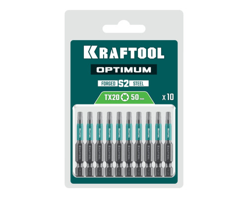 KRAFTOOL OPTIMUM TX 20, 50 мм, 10 шт, биты (26126-20-50-10)