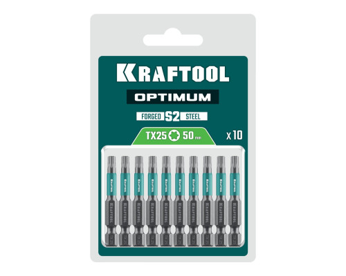 KRAFTOOL OPTIMUM TX 25, 50 мм, 10 шт, биты (26126-25-50-10)