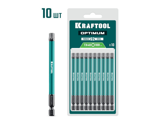KRAFTOOL OPTIMUM TX 40, 100 мм, 10 шт, биты (26126-40-100-S10)