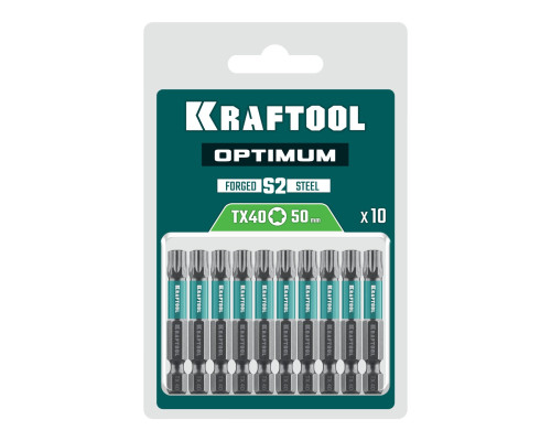 KRAFTOOL OPTIMUM TX 40, 50 мм, 10 шт, биты (26126-40-50-10)