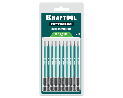 KRAFTOOL OPTIMUM TX 8, 100 мм, 10 шт, биты (26126-8-100-S10)